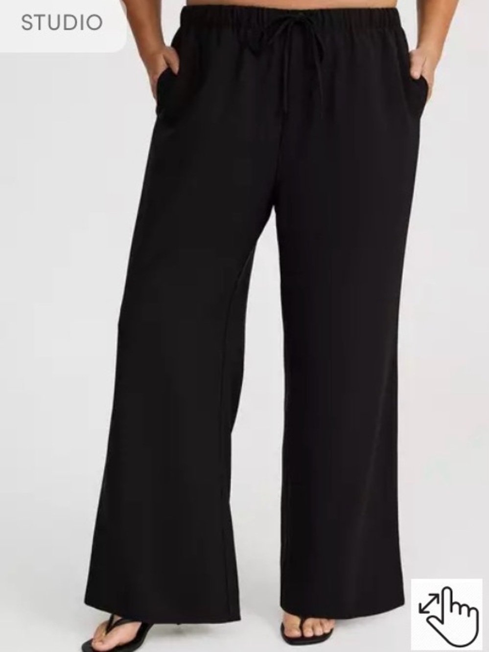 NWT Torrid Studio Stretch Crepe High Rise Wide Leg Pants - Black